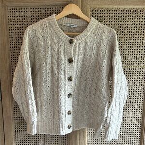 Madewell Women's Cream Cable Knit Sweater Cardigan XS